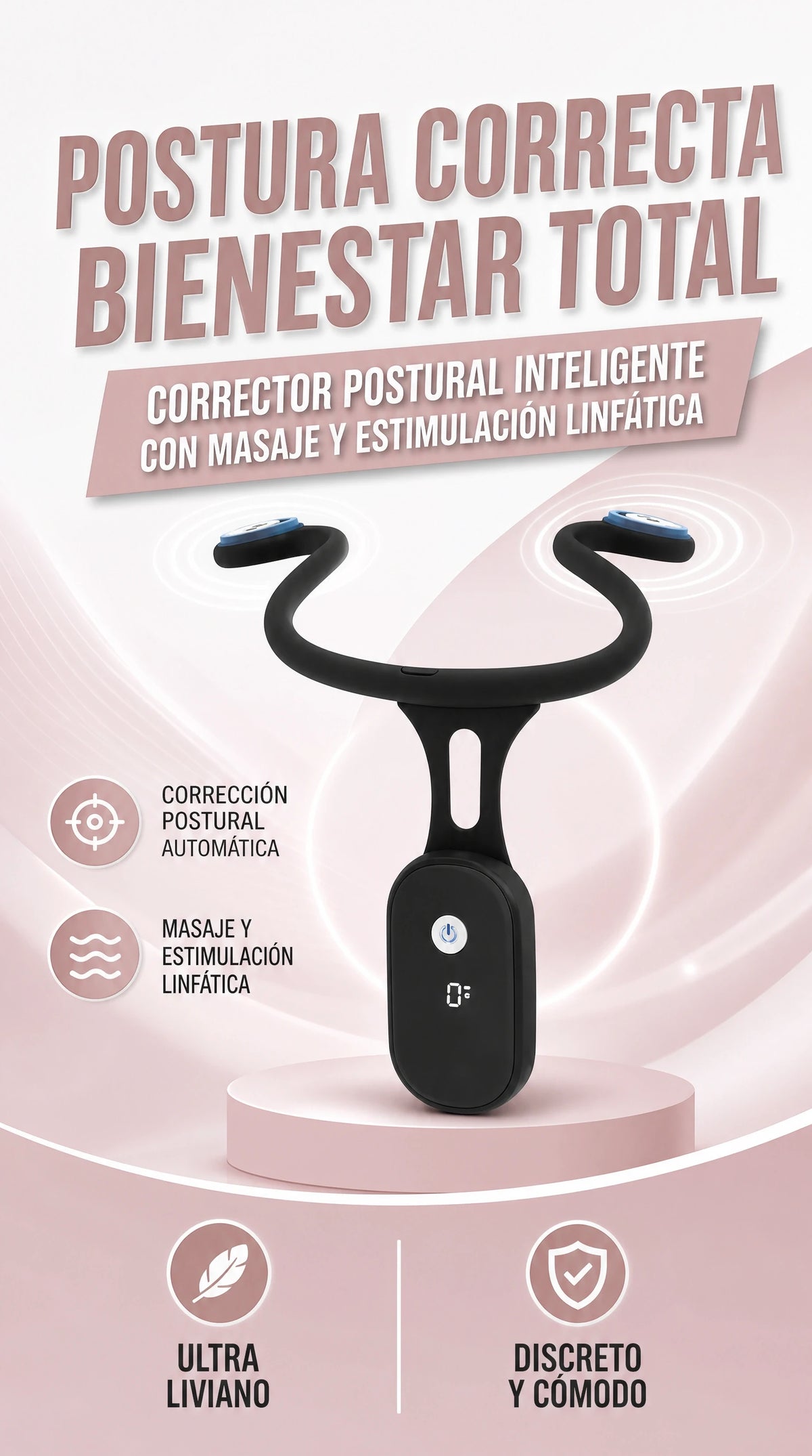 CORRECTOR DE POSTURA-MASAJEADOR 2 EN 1